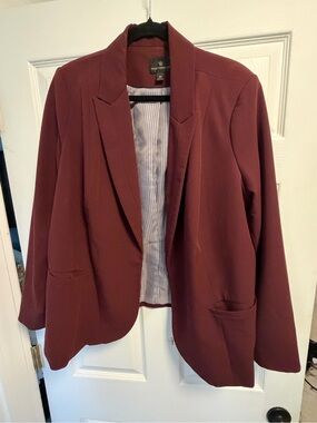 Worthington Wine Open-Front Blazer Jacket